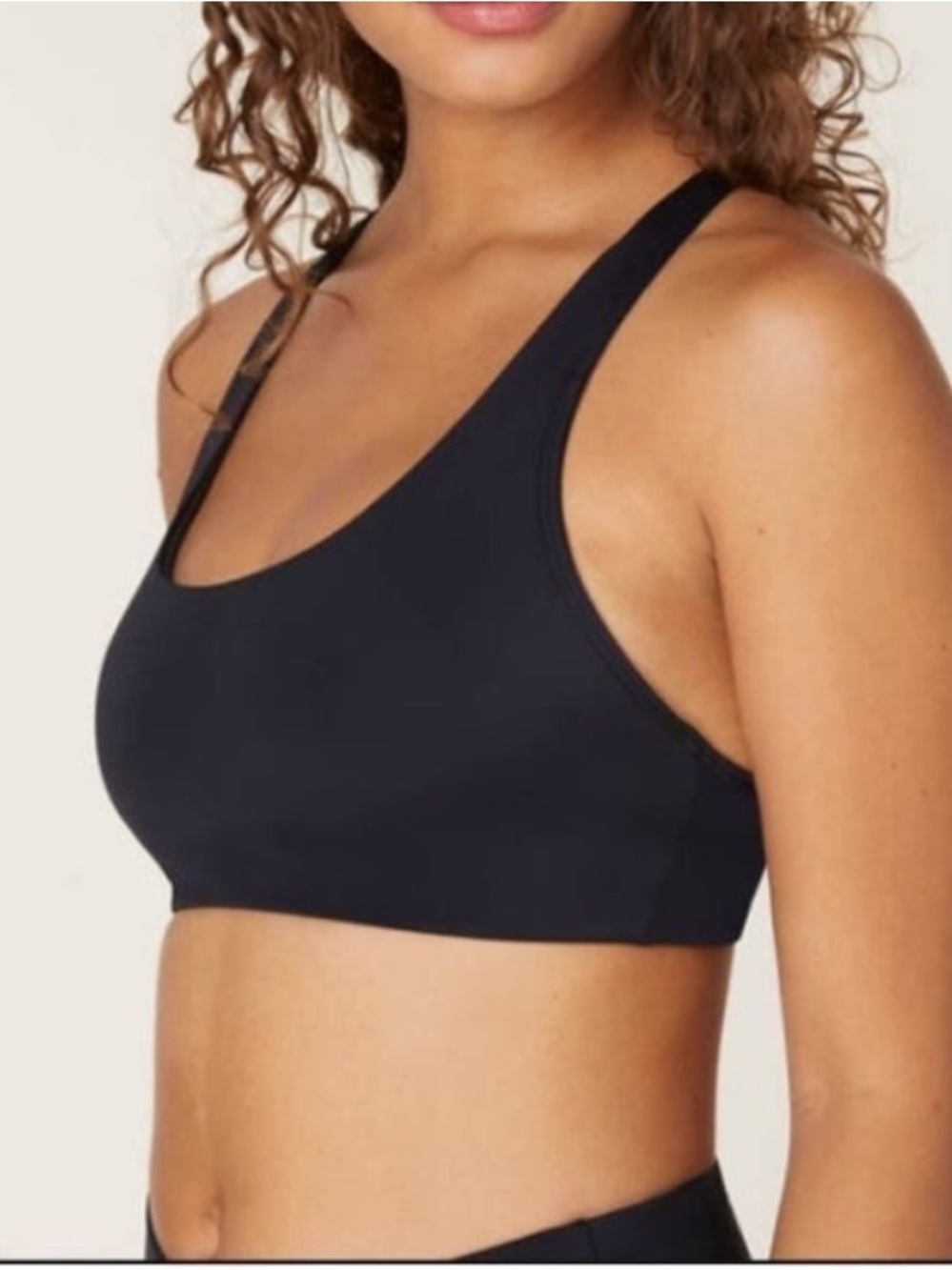 Andie calendola M new Black Scoop-Neck Wireless swim top